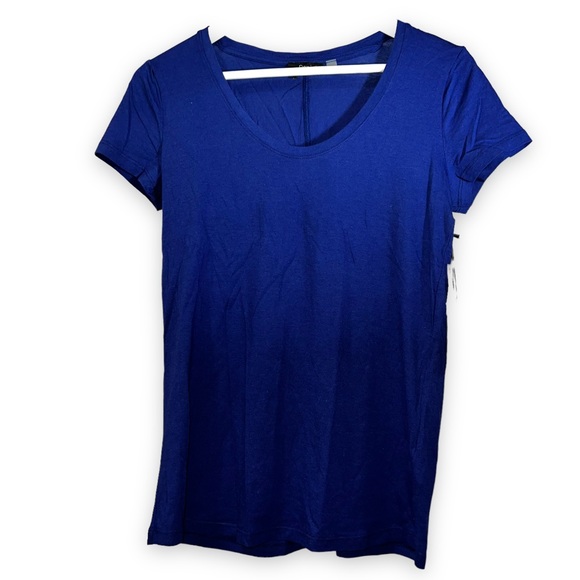 NEW Dex Basic Saphire Blue Scoop Neckline Modal Blend T Shirt Women’s Size Small - Picture 4 of 5